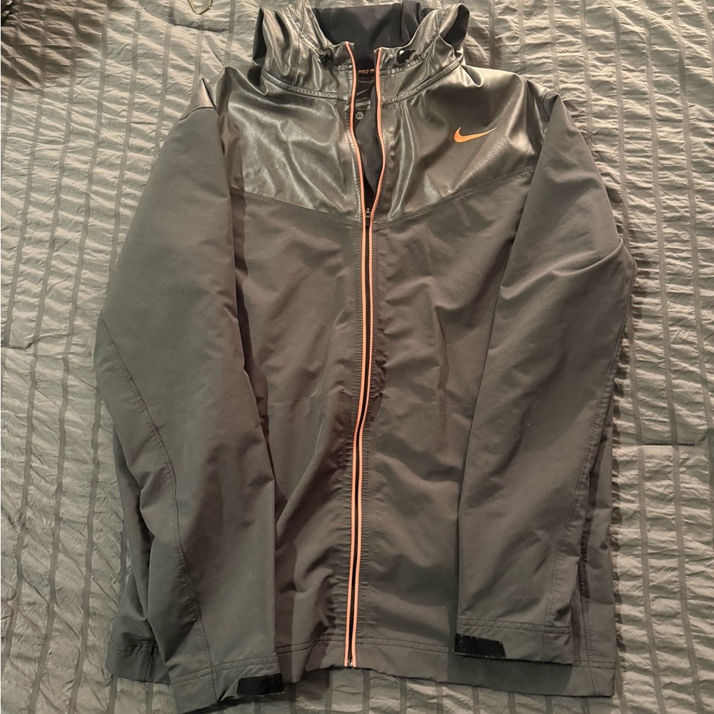 Nike Charcoal and Tangerine Hooded Jacket